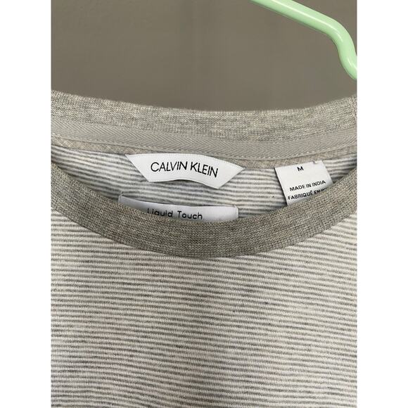 Calvin Klein mens grey/white striped "liquid touch" tee, size Medium - Picture 5 of 7